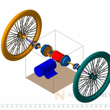 elétrico pedal carro retaguarda eixo brinquedos_mecânicos 3d print model - Mito3D