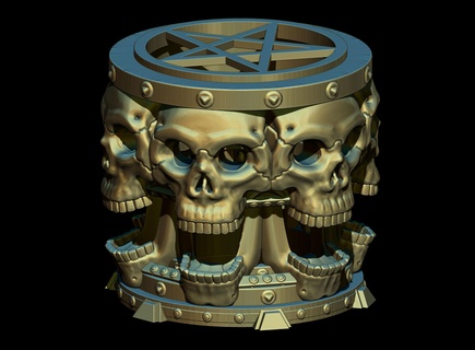 electric tealight cover - support free candle light cor decoration skull skeleton devil satan satanic death spooky evil 3d print model - Mito3D