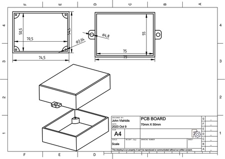 elettrico pcb 70mmx50mm protezione scatola Fai arduino tavola 3d stampa elettronico applicazioni cavo 3d print model - Mito3D