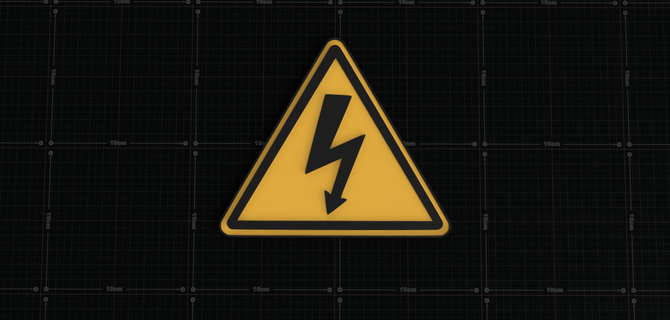 electrical shock electrocution label safety sign iso w012 Art electrical safety sign signs logos  3d print model - Mito3D