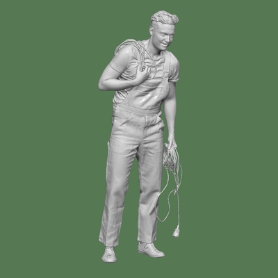 electricista personas personaje diorama arte hombre fundido presión 1 64 cuerpo 32 bosquejo miniatura humano miniaturas figuritas 3d print model - Mito3D