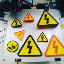 electricity hazard sign tool danger symbolism land protective earth 3d print model - Mito3D