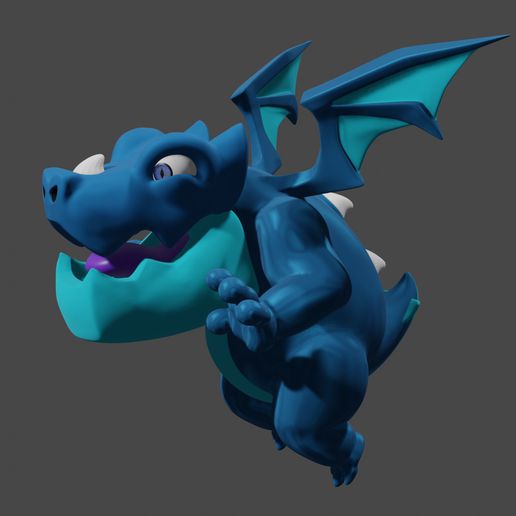electro dragon- clash royale game clashroyale dragon supercell electrico 3D print model - Mito3D