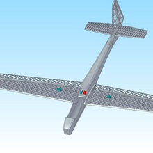 electroglider 3d fun gadget glider sailplane electric airplane 3d print model - Mito3D