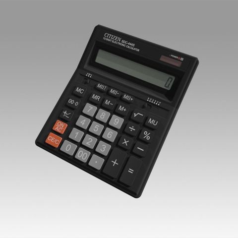 electrónica calculator gadget other electronics realistic powered solar numeric digital money counting office calculations mathematics machine adding citizen 3D print model - Mito3D