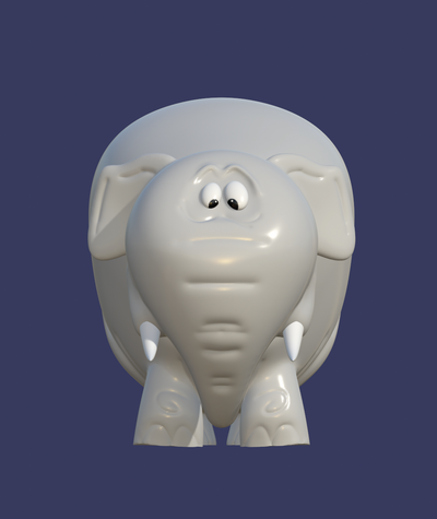 elefante animado arte dibujos animados animal adorable tierno 3d print model - Mito3D