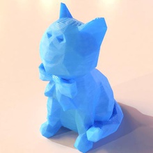 elegante Katze Kunst low-poly statue chat katze gato gatto kota Tier facettiert Dekor 3dp 3d-drucken remix 3d print model - Mito3D