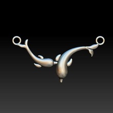elegant dolphin pendant jewelry 3d print model - Mito3D