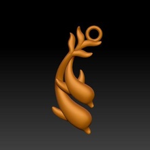 elegant dolphin pendant jewelry 3d print model - Mito3D