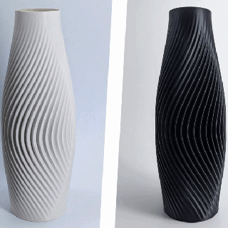 elegante espiral vaso voluta modo decoartion decoração fatoriano Projeto casa dektop escritório minimalista moderno flor vasos decorativo arte 3d print model - Mito3D