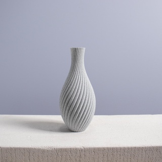 elegant swirl vase mode slimprint stl 3d model twisted decoration living room coffee table decor spiral 3d print model - Mito3D