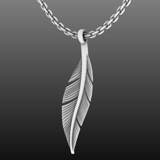 elegant whisper feather pendant 3d print model - Mito3D
