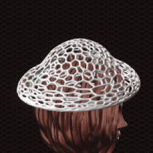 elegante mujeres sombrero Moda gorra estilo imprimir ropa accesorios acento estructura metálica escuela politécnica lowpoly vestir 3d print model - Mito3D