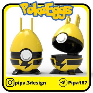 elekid easter egg pokeballs pokemon pokeball goodies 3d print model - Mito3D