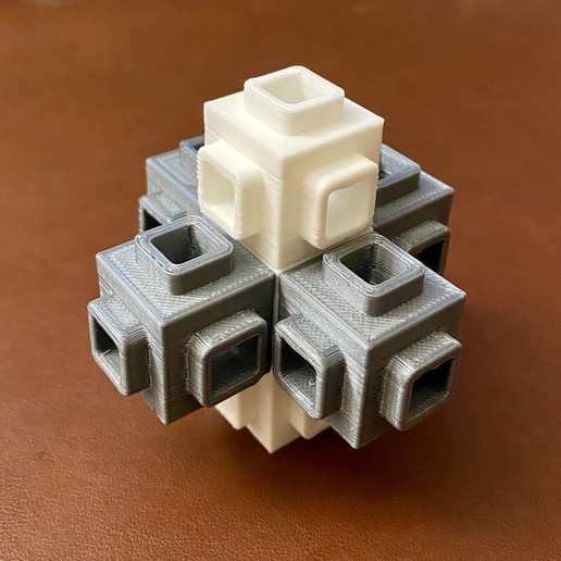 element cube series - tesseract no1 calibration model 2x2x2cm3 gadget brick toy game education geometry tool children kids play 3D print model - Mito3D