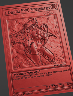 elemental hero burstinatrix - yugioh anime manga duel cards konami yugi game cardgame relief yami 3d print model - Mito3D