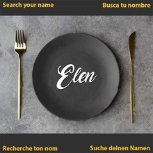 elen name banquet wedding communion dinner plate table decoration tablename 3d print model - Mito3D