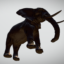 elefante a arte 3d imprimíveis brinquedo alta poli do busto figura 3d print model - Mito3D