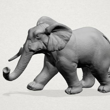 elephant 01 various 3d print house human people characters miniatures figurines statue sculpture zodiac horoscope zoo animal 3d print model - Mito3D