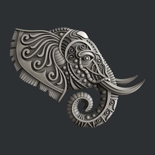 Elefanten Kunst 3dmodels Drucker Knochen magic artcam Sie Streben vcarve 3d print model - Mito3D