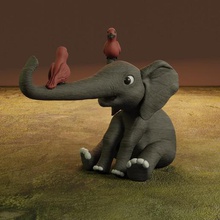 Elefanten Kunst Tiere Dschungel pet Haustiere Vögel der Miniatur den wilden 3d print model - Mito3D