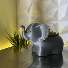 l'éléphant fleur pot décoration enfant chambre impression endroit Bureau poche 3d print model - Mito3D