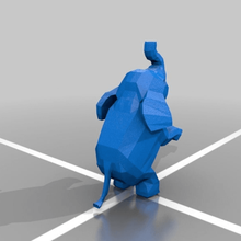 elephant game animals low poly 3d print model - Mito3D