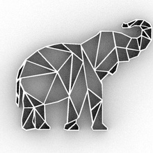 elephant decoration decor 2d interior design art nerd keychain emblem pendant logo accessory geometric animal bird 3d print model - Mito3D