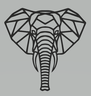 elephant animal geometry decoration interior design 3d print model - Mito3D