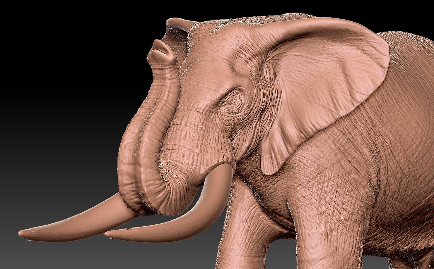 Elefant Wald Skulptur Spielzeug 3D print model - Mito3D