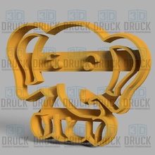 elephant - cookie cutter home jannie biscuit 3d print model - Mito3D