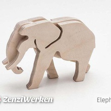 elefante de 3 capas-animal cnc láser juego a los animales zenziwerken madera juguete threelayeredanimal stepcraft lasercut el router animal 3d print model - Mito3D