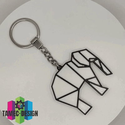 elephant 3 jewelry animal toy keychain 3d print model - Mito3D