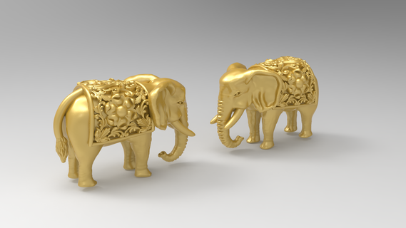 Elefant 3d print Modell file 5 elephant model 3dprint cad earrings pendant stl jewelry 3d print model - Mito3D