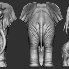 elephant african art 3dprinting 3d animal mammal safari africa nature statue sculpture miniatures other sculptures 3d print model - Mito3D