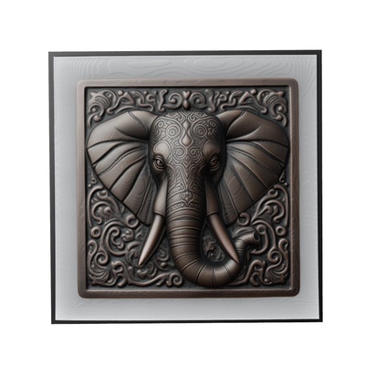 elefante animale sollievo arte animali yeggi mito3d fallimento google ciondoli medaglione animal relief wall art parete 3d print model - Mito3D