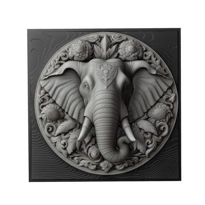 elefante animale sollievo arte animali yeggi mito3d fallimento google ciondoli medaglione animal relief wall art parete 3d print model - Mito3D