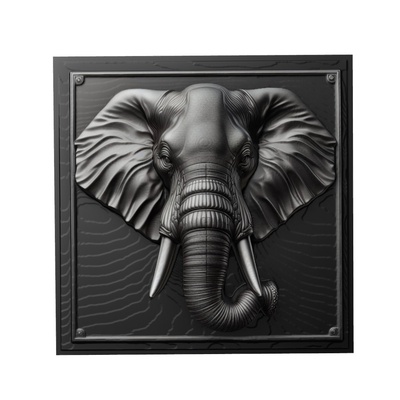 elefante animale sollievo arte animali yeggi mito3d fallimento google ciondoli medaglione animal relief wall art parete 3d print model - Mito3D