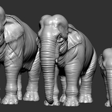 elephant asian art statue sculptures animals texture realistic mammal 3d print model - Mito3D