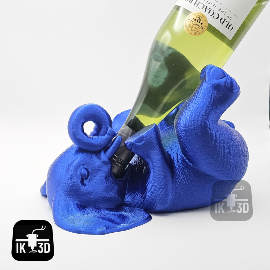 elefante bottiglia titolare supporto 3mf incluso supporti casa vino multicolore animale in piedi schermo arredamento scultura 3D print model - Mito3D