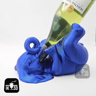 elephant bottle holder 3mf included no supports home wine multicolor animal stand display decor sculpture 3d print model - Mito3D
