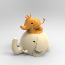 elephant box bambino madre casa 3d print model - Mito3D