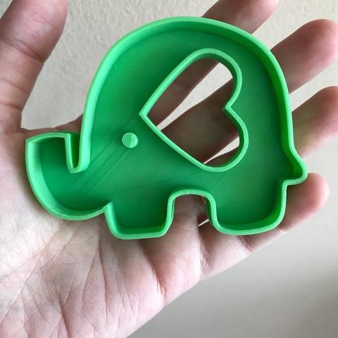 elephant cookie cutter tool jannie biscuit cutting 3D print model - Mito3D