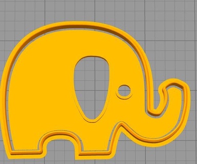 l'éléphant biscuit coupeur biscuits animal silhouette 3d print model - Mito3D