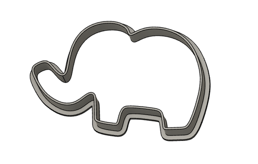 elephant cookie cutter 3d print model - Mito3D