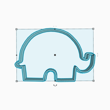 elephant cookie cutter casa dise o dibujo cocina galletas cortantes animalitos animale elefante 3d print model - Mito3D