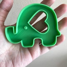 elephant cookie cutter tool jannie biscuit cutting 3d print model - Mito3D