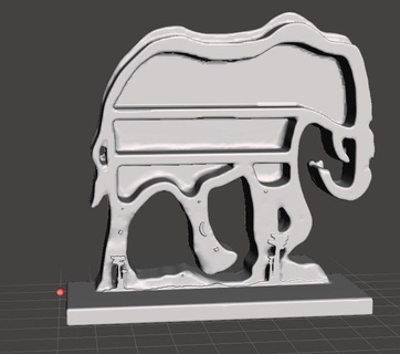 elefante cristallo Schermo mensola 3d print model - Mito3D