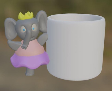 elephant dancer pen holder cup desk dadtaxes 3d print model - Mito3D