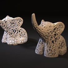 elefante decoração arte Voronoi decorativo Bruxas estátua geométrico estatueta animal escultura 3d print model - Mito3D